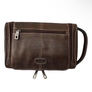 Fossil Leather Hanging Toiletry/Cosmetic Travel Kit